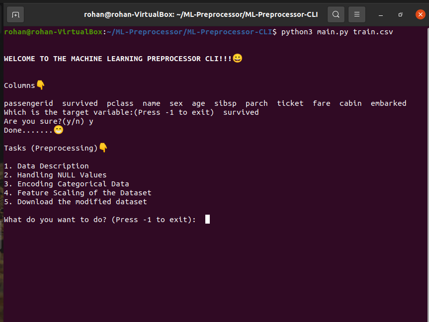 ML Preprocessor CLI